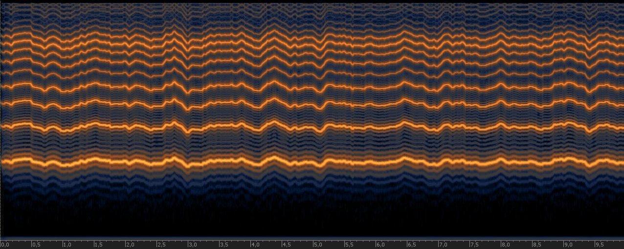 Spectrogram of a synthesized mosquito wing buzz from the insect sound library